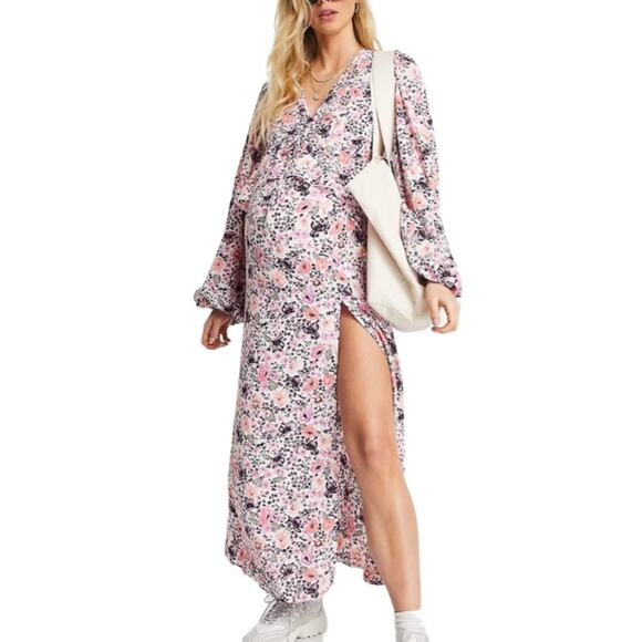 Missguided Dresses & Skirts - Missguided Maternity Smock Dress with Ruffle Detail Size 12